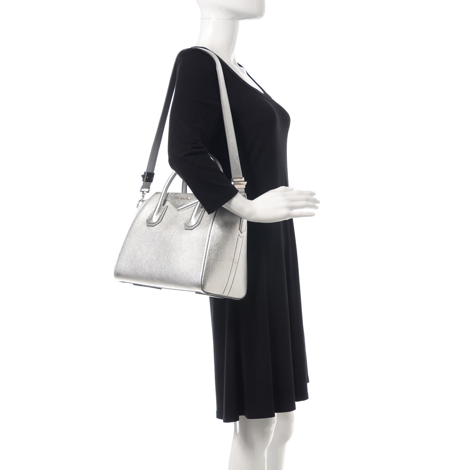 Givenchy Metallic Sugar Goatskin Small Antigona Silver 3 of 12