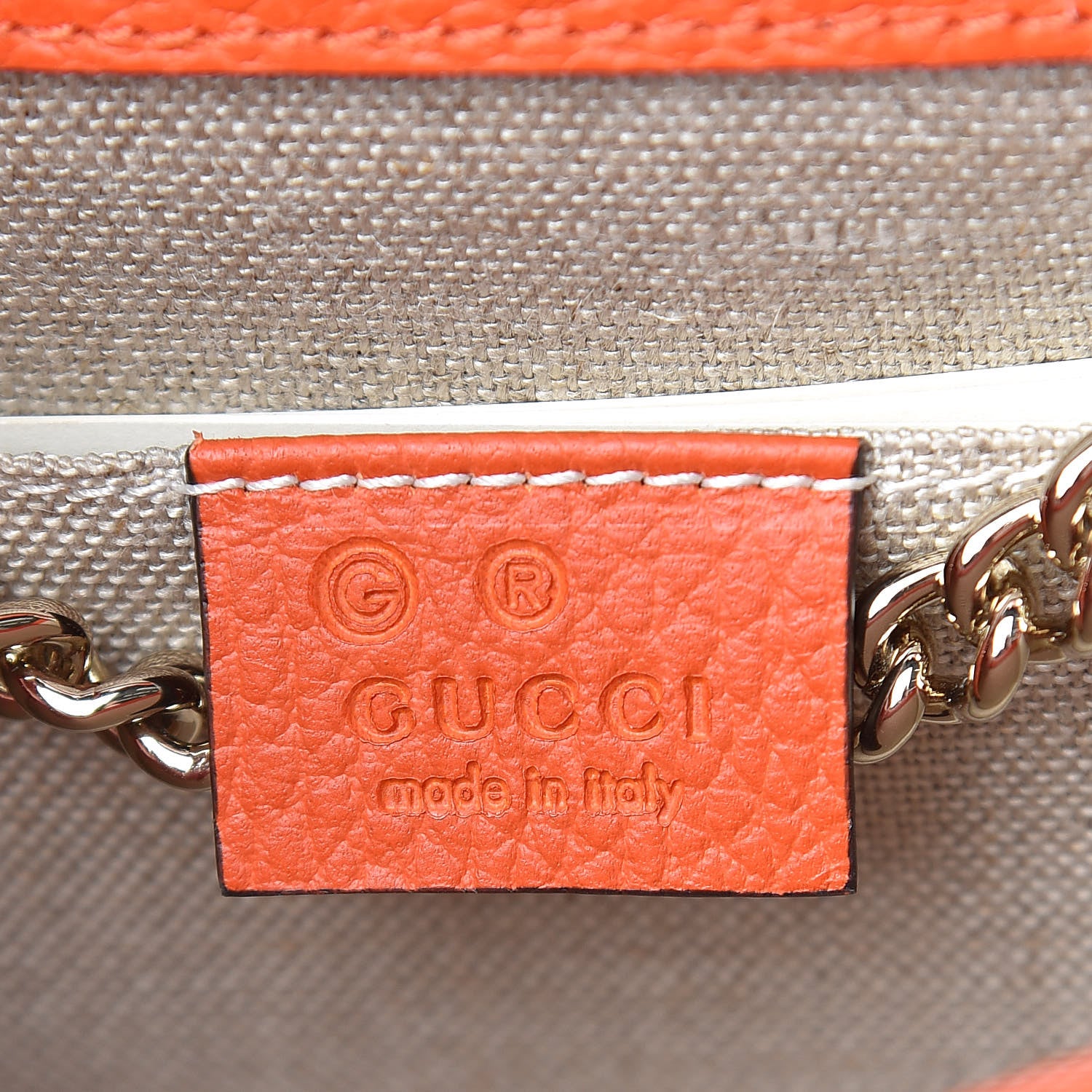 Gucci Dollar Calfskin Small Interlocking G Shoulder Bag Sun Orange 6 of 11
