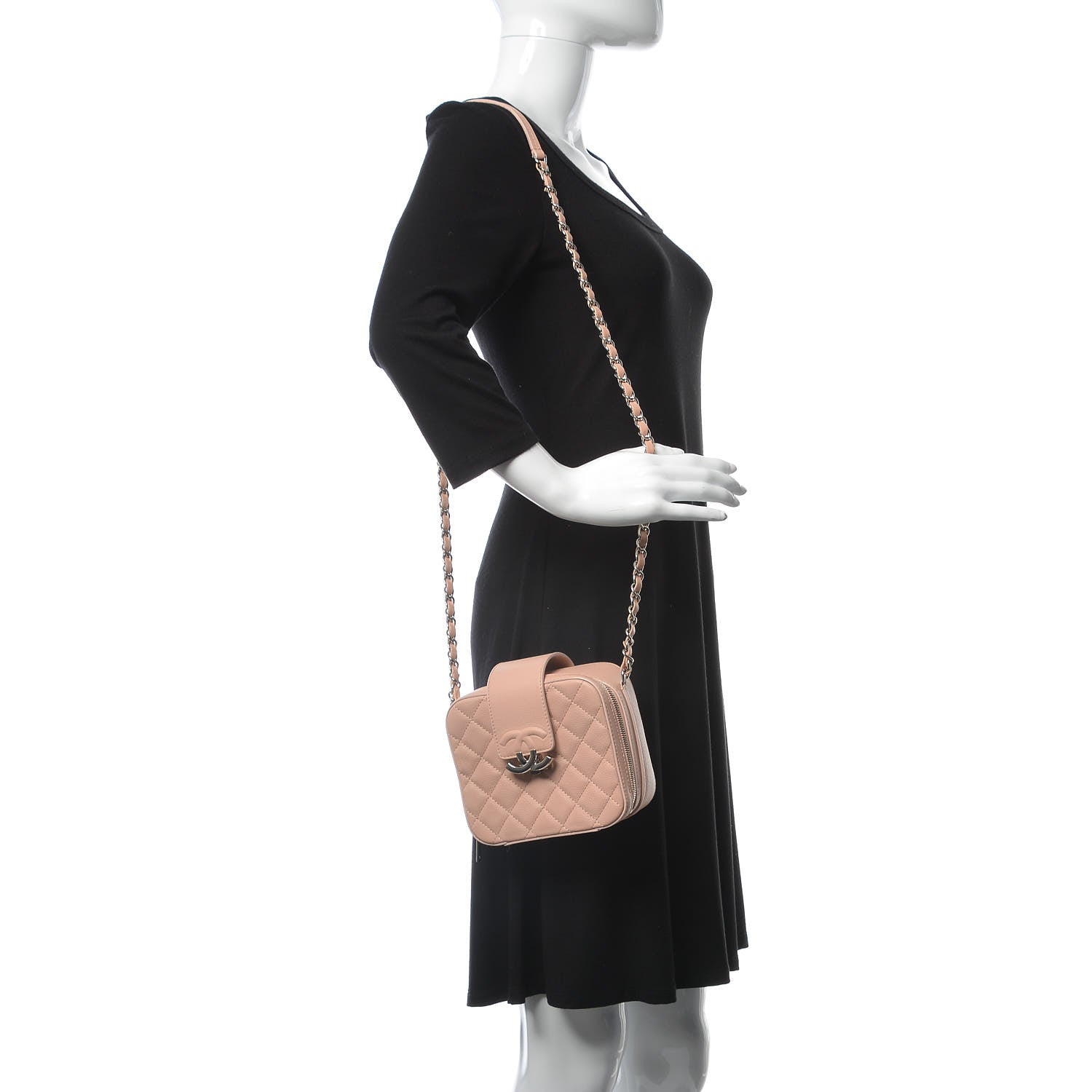 Chanel Caviar Quilted Mini CC Box Camera Bag Pink 2 of 7