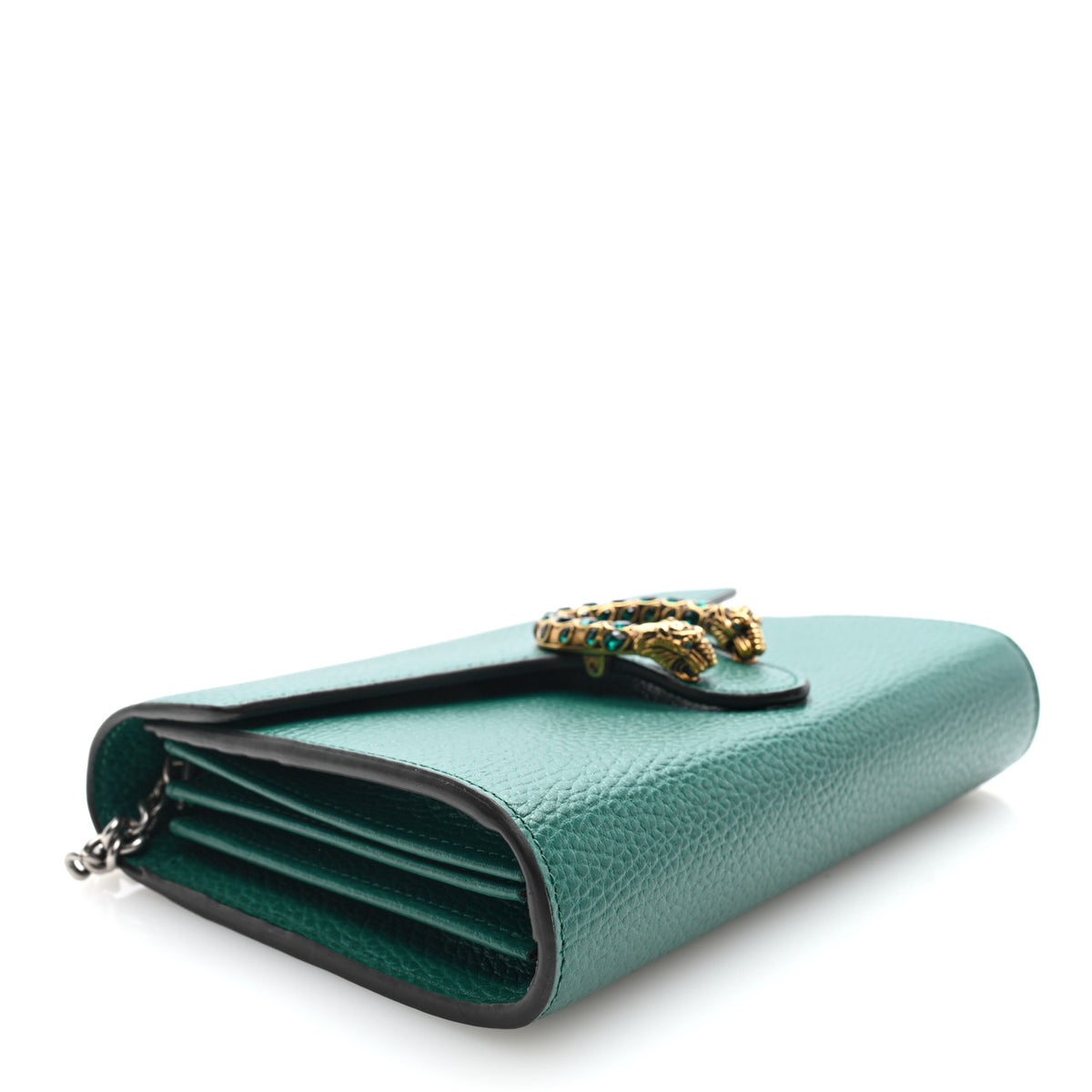 Gucci Calfskin Mini Dionysus Chain Wallet Emerald 4 of 9
