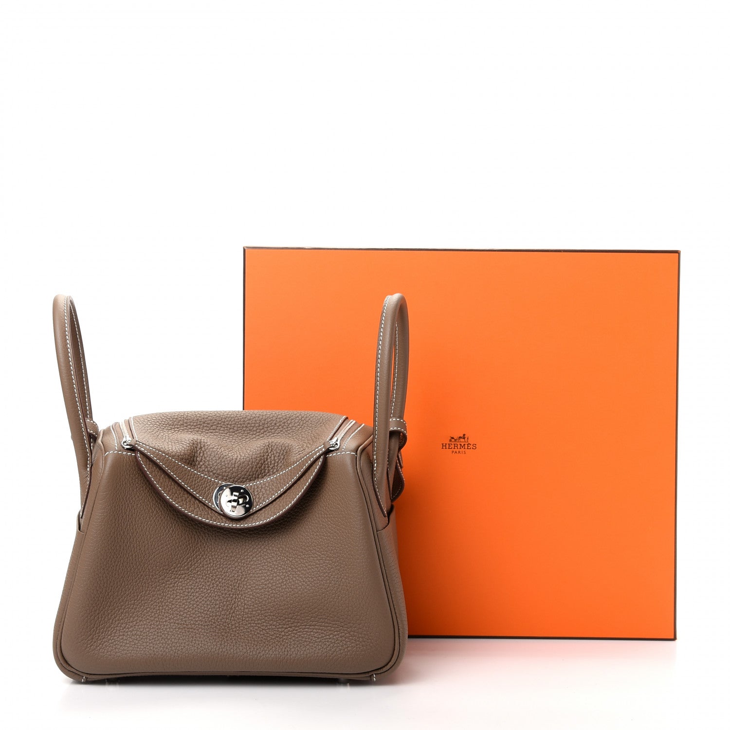 Hermes Taurillon Clemence Lindy 26 Etoupe 16 of 18