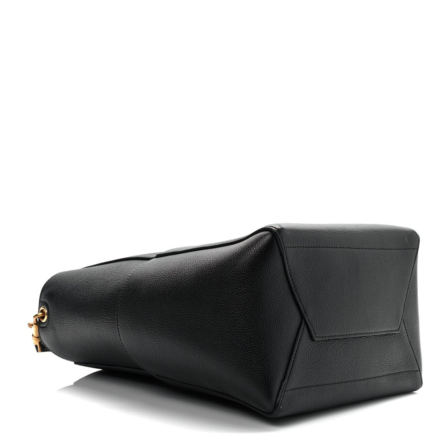 Soft Grained Calfskin Sangle Bucket Bag Black