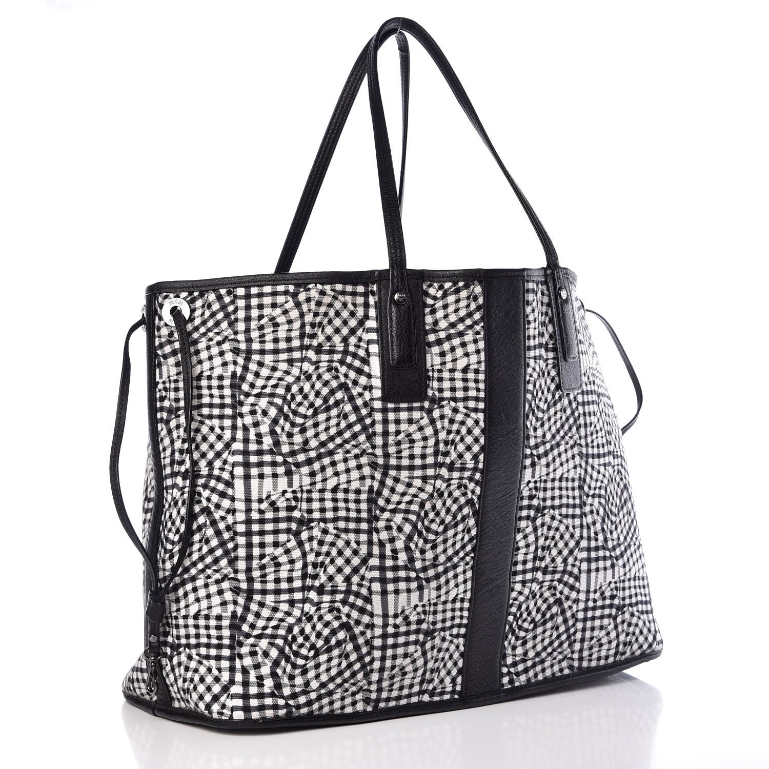 MCM Visetos Large Liz Reversible Shopper Tote Black 5 of 11