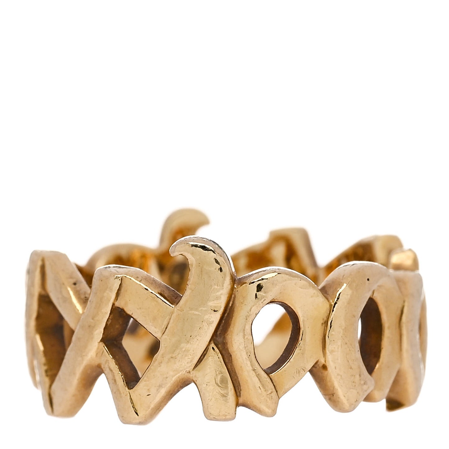 18K Yellow Gold Paloma Picasso Graffiti Love and Kisses Ring 54 7