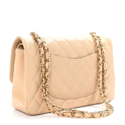 Chanel Caviar Quilted Medium Double Flap Beige 3 of 10