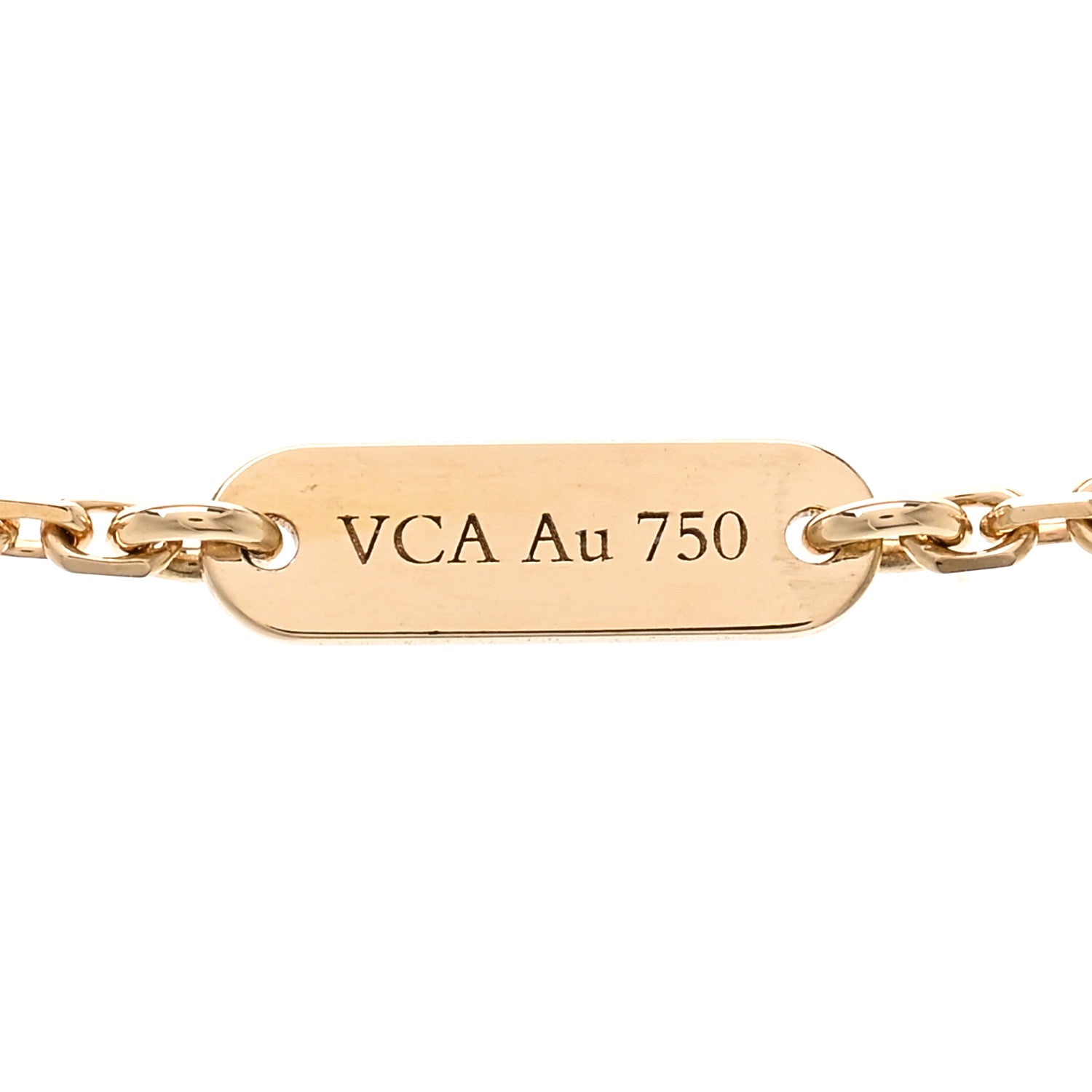 Van Cleef & Arpels 18K Yellow Gold Mother of Pearl Vintage Alhambra Pendant Necklace 4 of 5