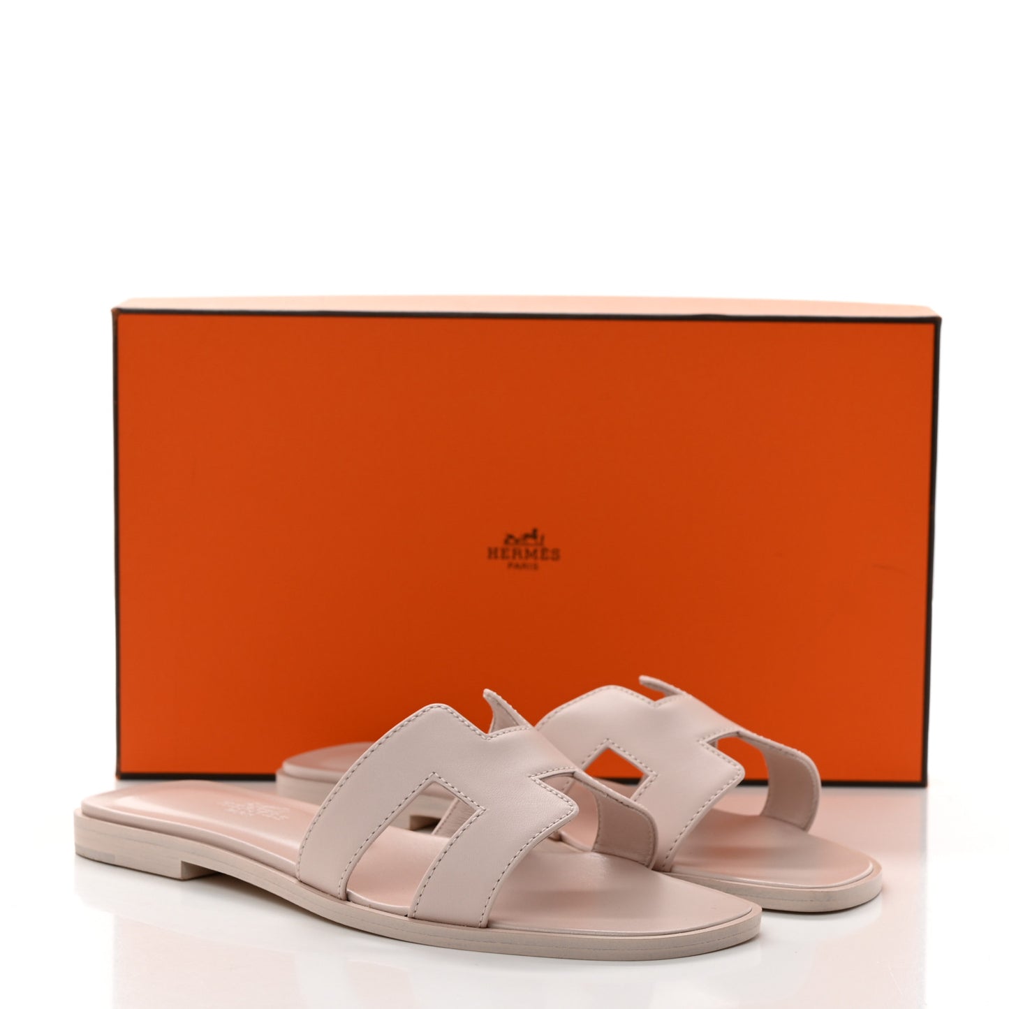 Box Calfskin Oran Sandals 35.5 Rose Pale