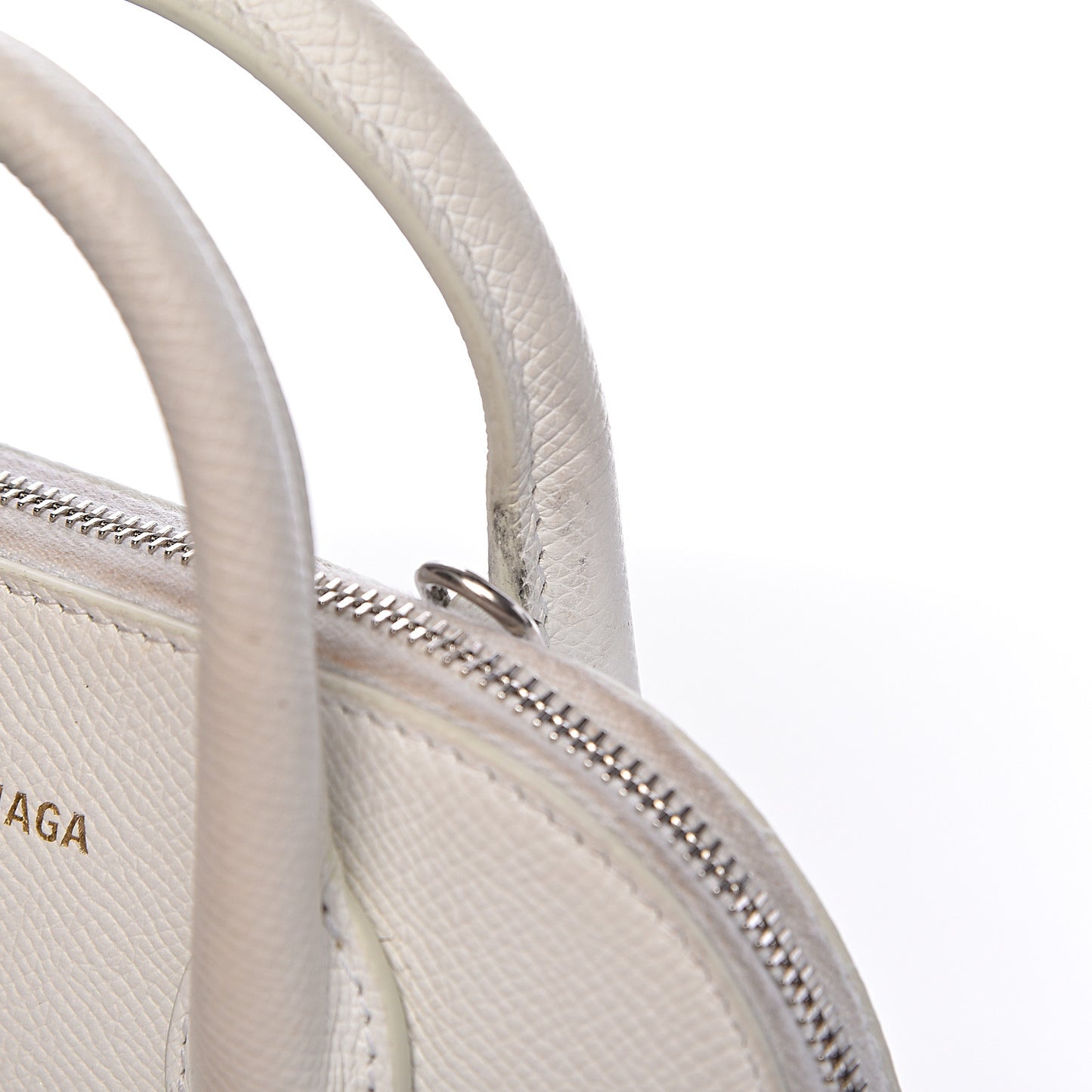 Grained Calfskin XXS Ville Top Handle Bag White Black