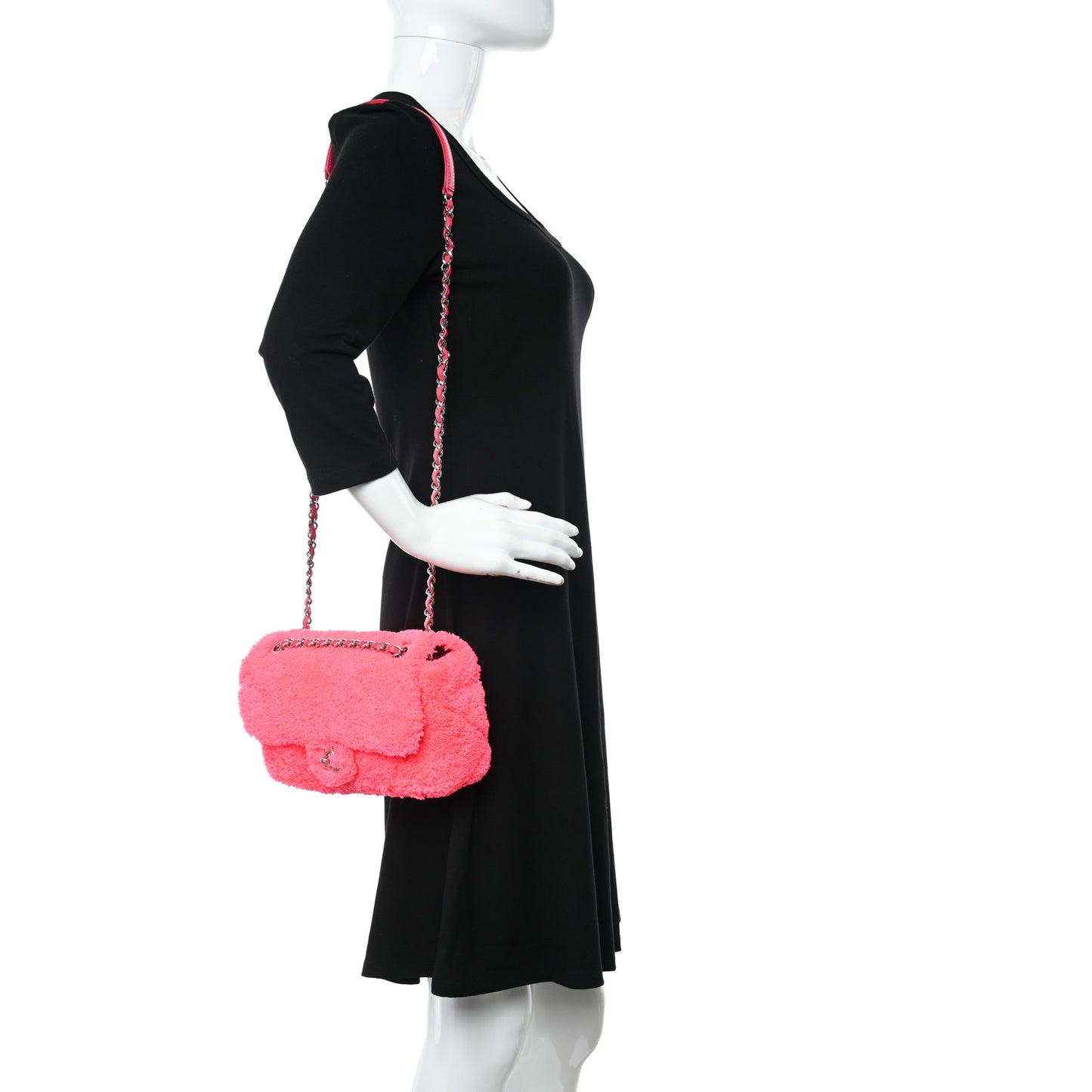 Lambskin Calfskin Mixed Fibers Quilted Medium Flap Pink
