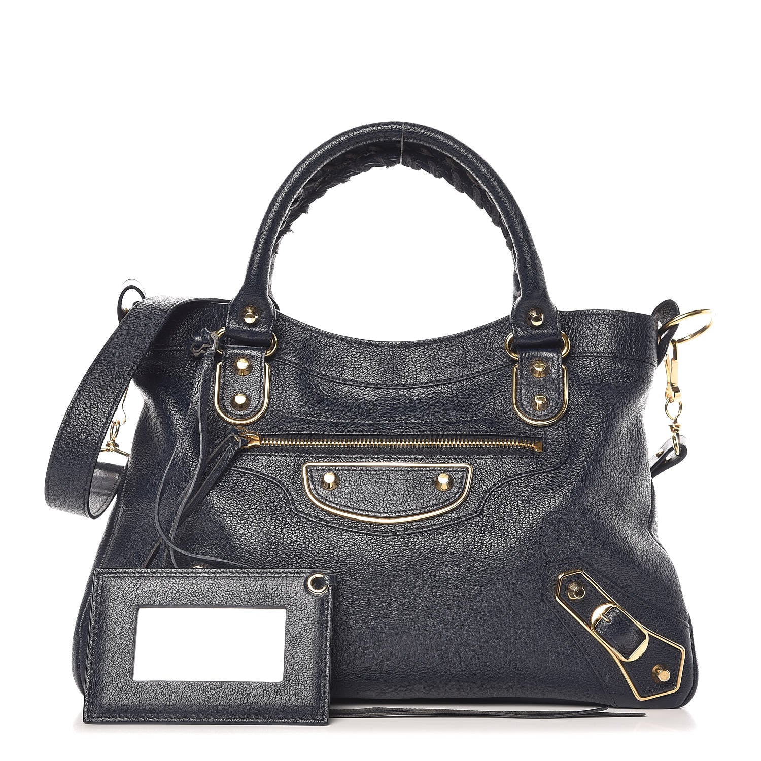 Balenciaga Chevre Gold Metallic Edge Hardware Town Bleu Nuit Dark Sea 1 of 13