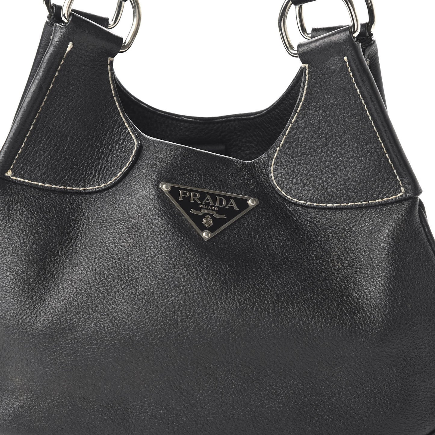 Vitello Daino Shoulder Bag Black