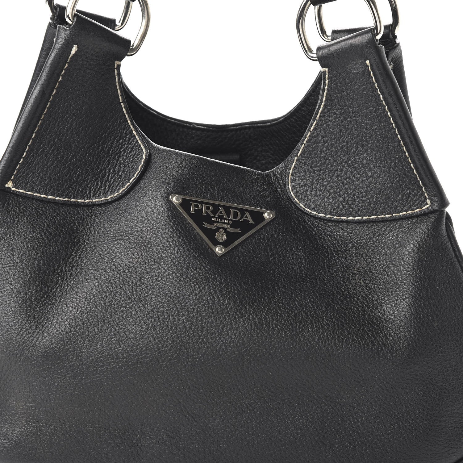Prada Vitello Daino Shoulder Bag Black 9 of 9