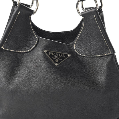Prada Vitello Daino Shoulder Bag Black 9 of 9