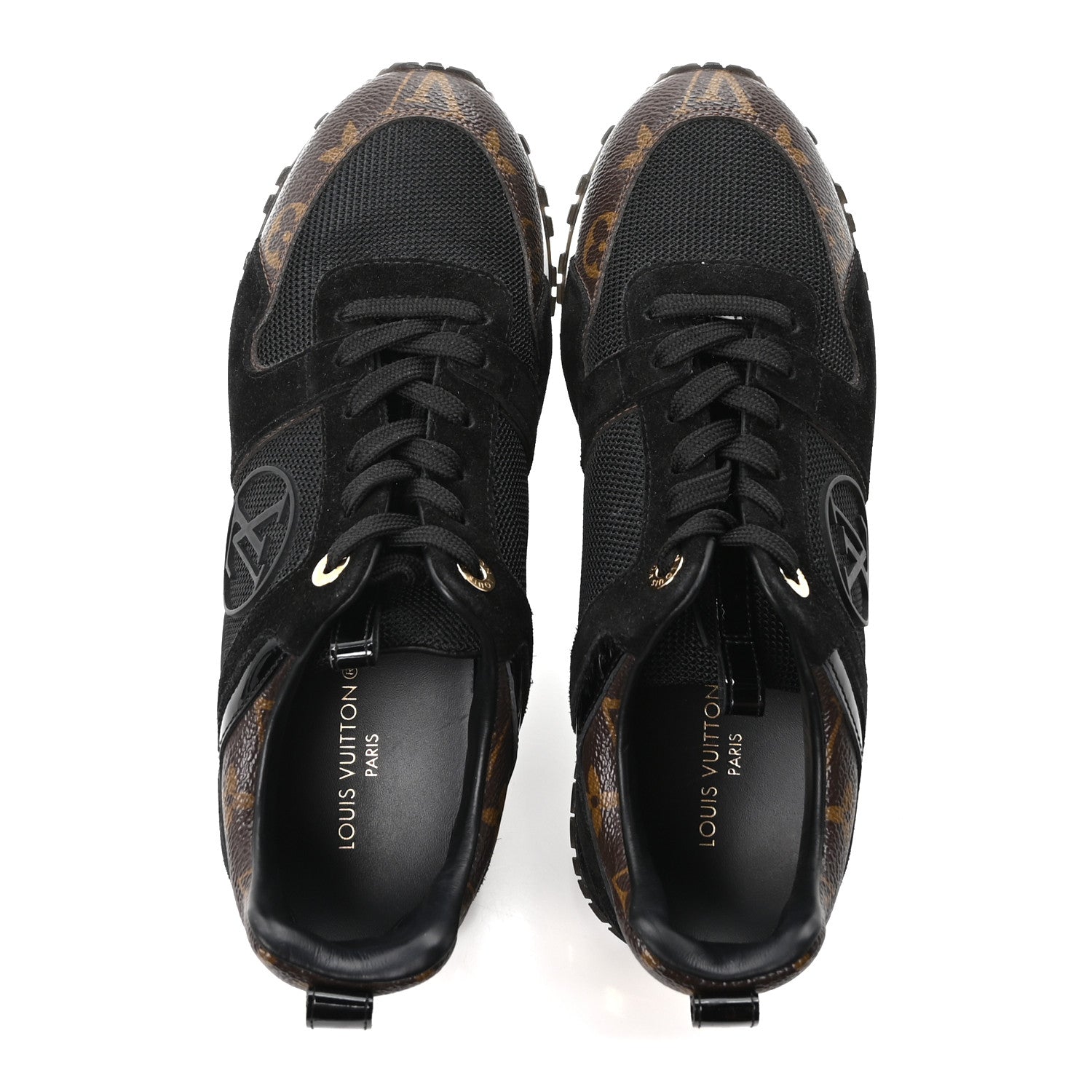 Louis Vuitton Suede Monogram Run Away Sneakers 37 Black 2 of 9
