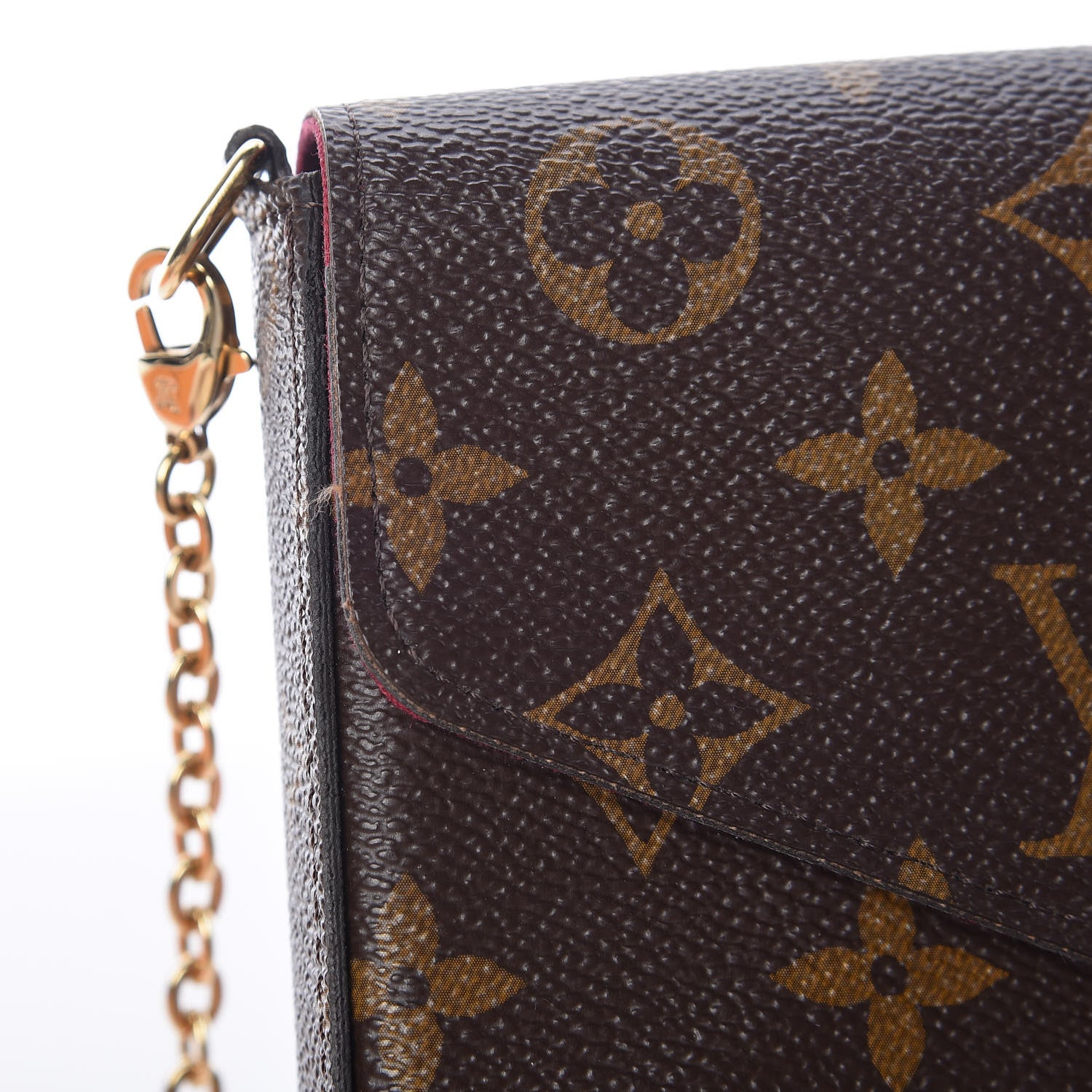 Louis Vuitton Monogram Pochette Felicie Chain Wallet Fuchsia 11 of 12