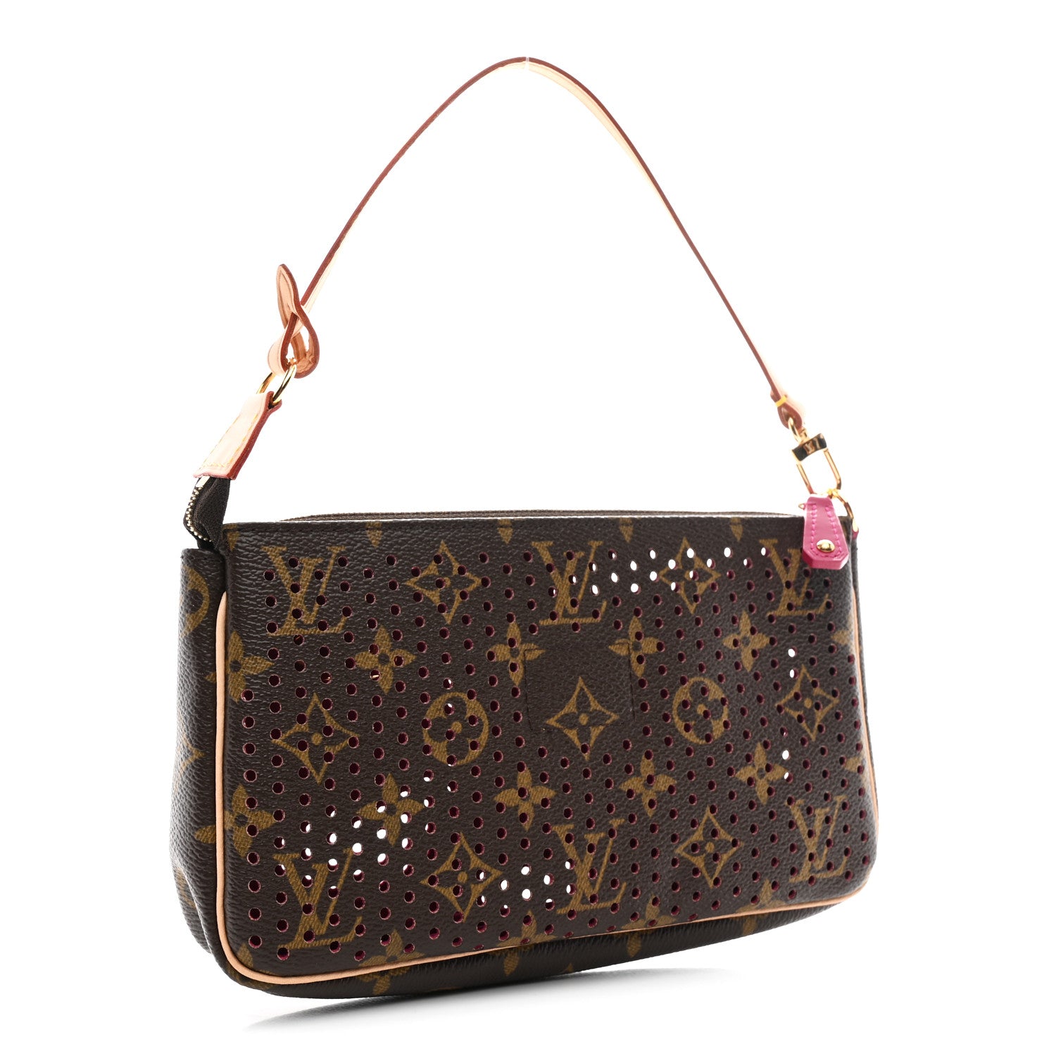 Louis Vuitton Monogram Perforated Pochette Accessories Bag Fuchsia