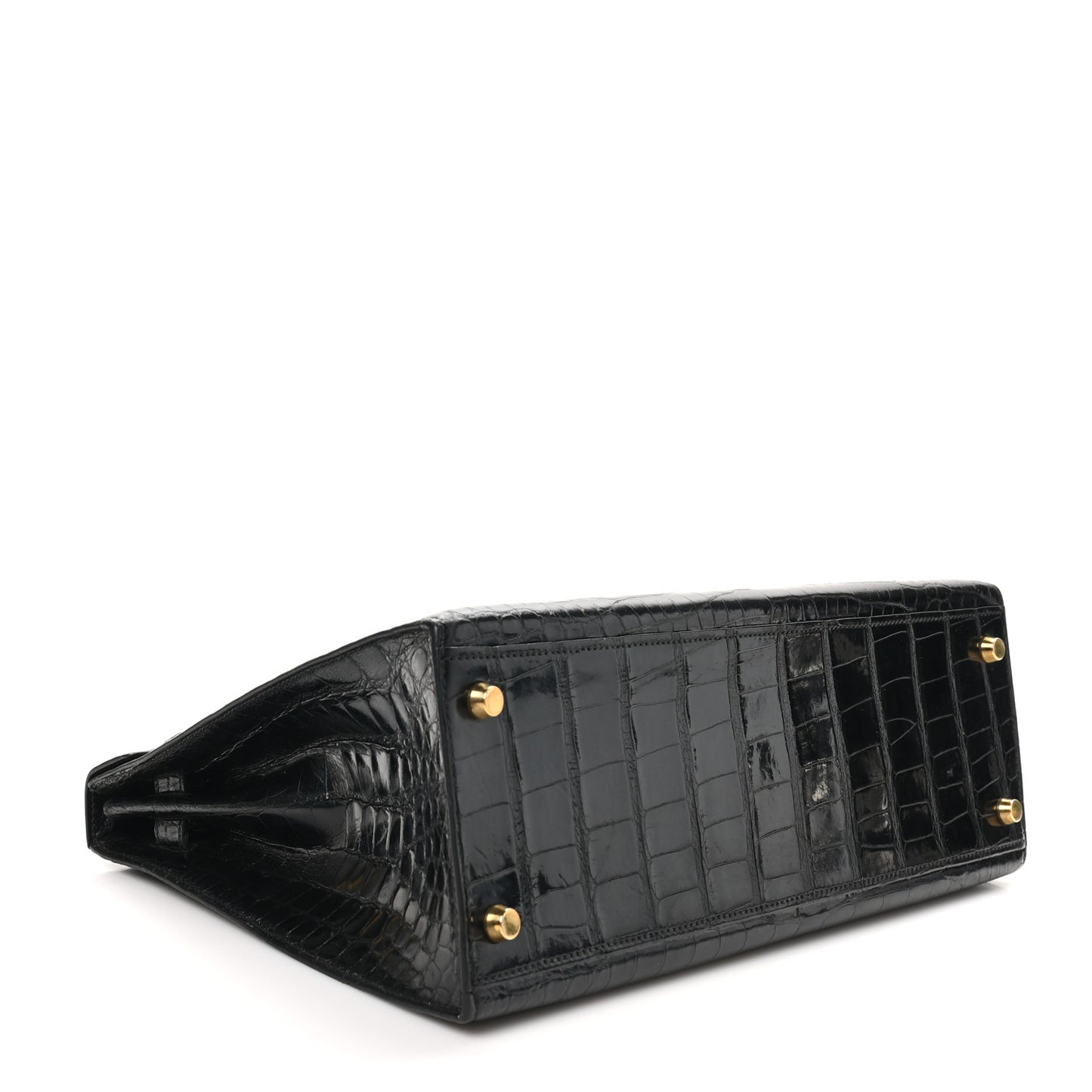 Shiny Alligator Kelly Sellier 32 Black