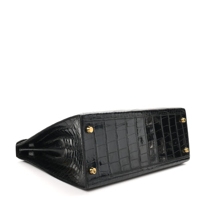 Hermes Shiny Alligator Kelly Sellier 32 Black 4 of 10
