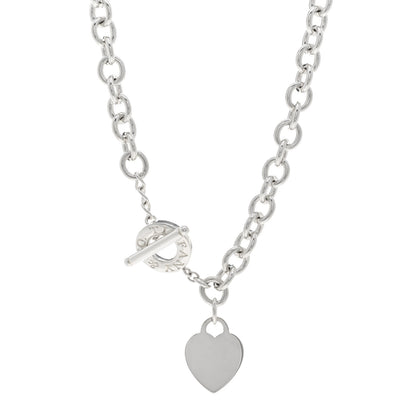 Tiffany Sterling Silver Heart Tag Toggle Necklace 1 of 4