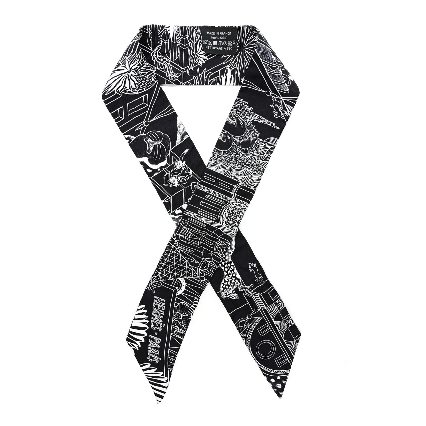Silk Animapolis Twilly Black White