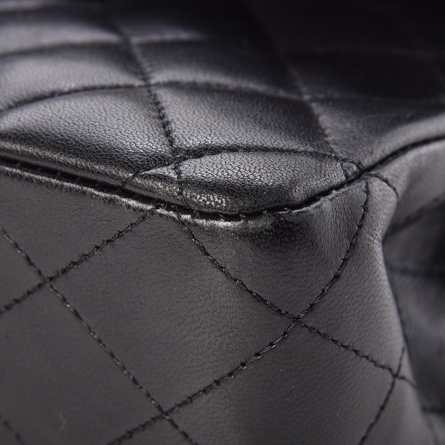Lambskin Quilted Medium Double Flap Black