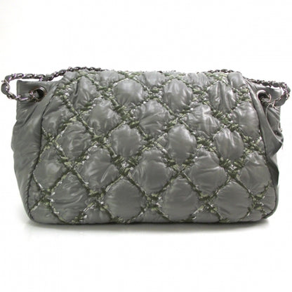 Chanel Nylon Quilted Tweed on Stitch Flap Gray 3 of 11