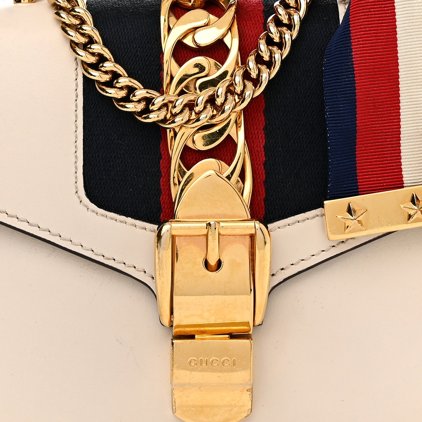 Calfskin Mini Sylvie Chain Shoulder Bag White
