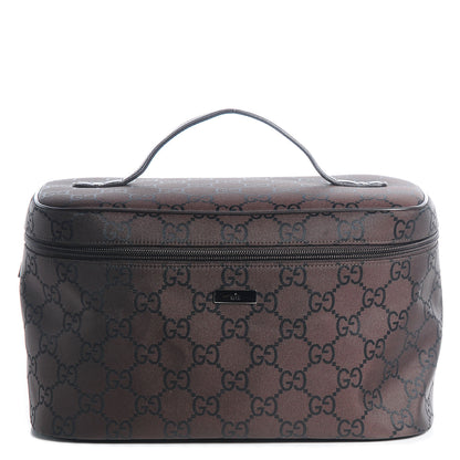 Gucci Nylon Monogram Large Cosmetic Case Brown 1 of 7