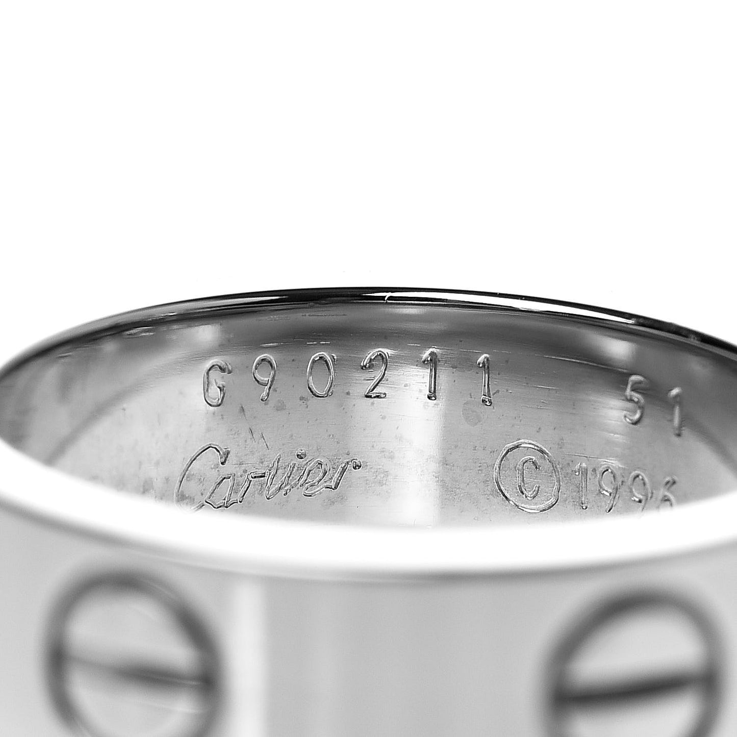 18K White Gold 5.5mm LOVE Ring 51 5.75