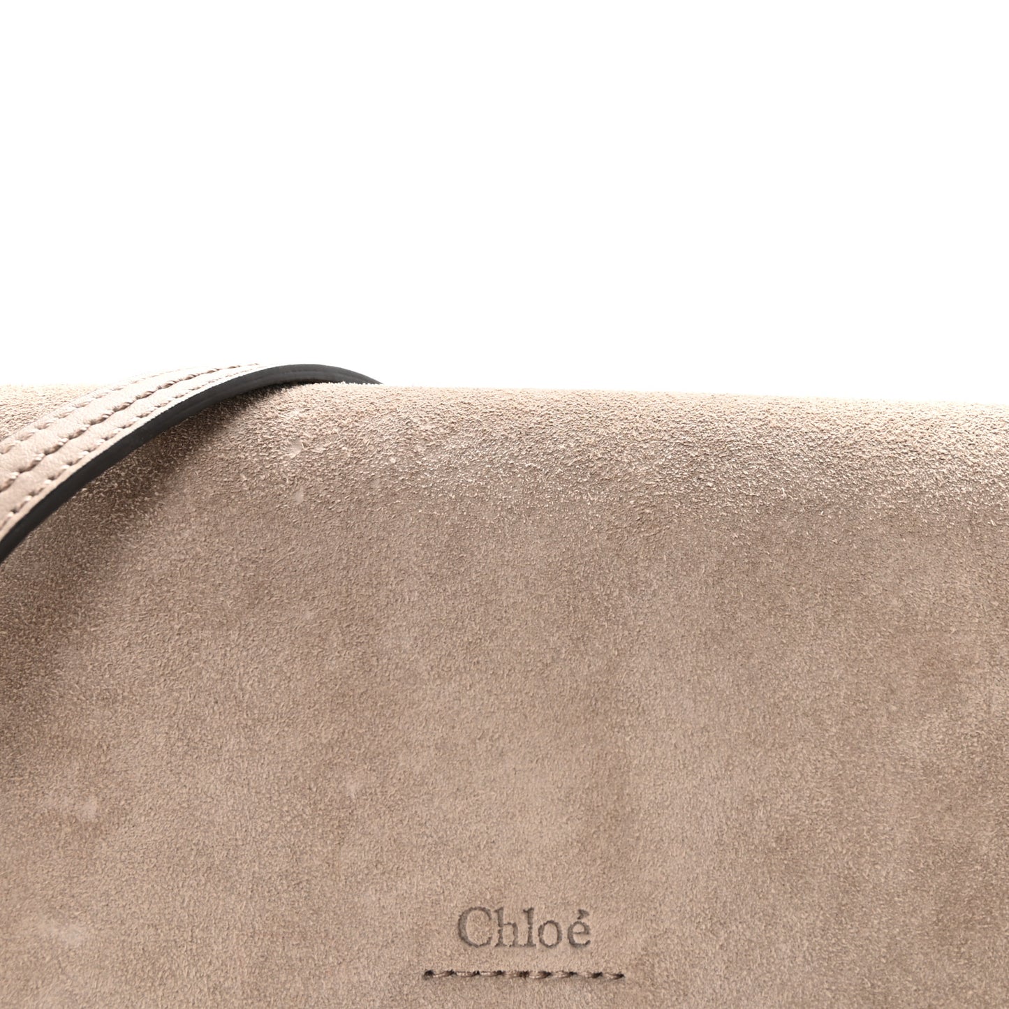 Suede Calfskin Small Faye Shoulder Bag Motty Grey