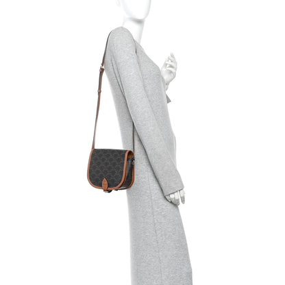 Celine Triomphe Canvas Medium Folco Bag Tan 2 of 9