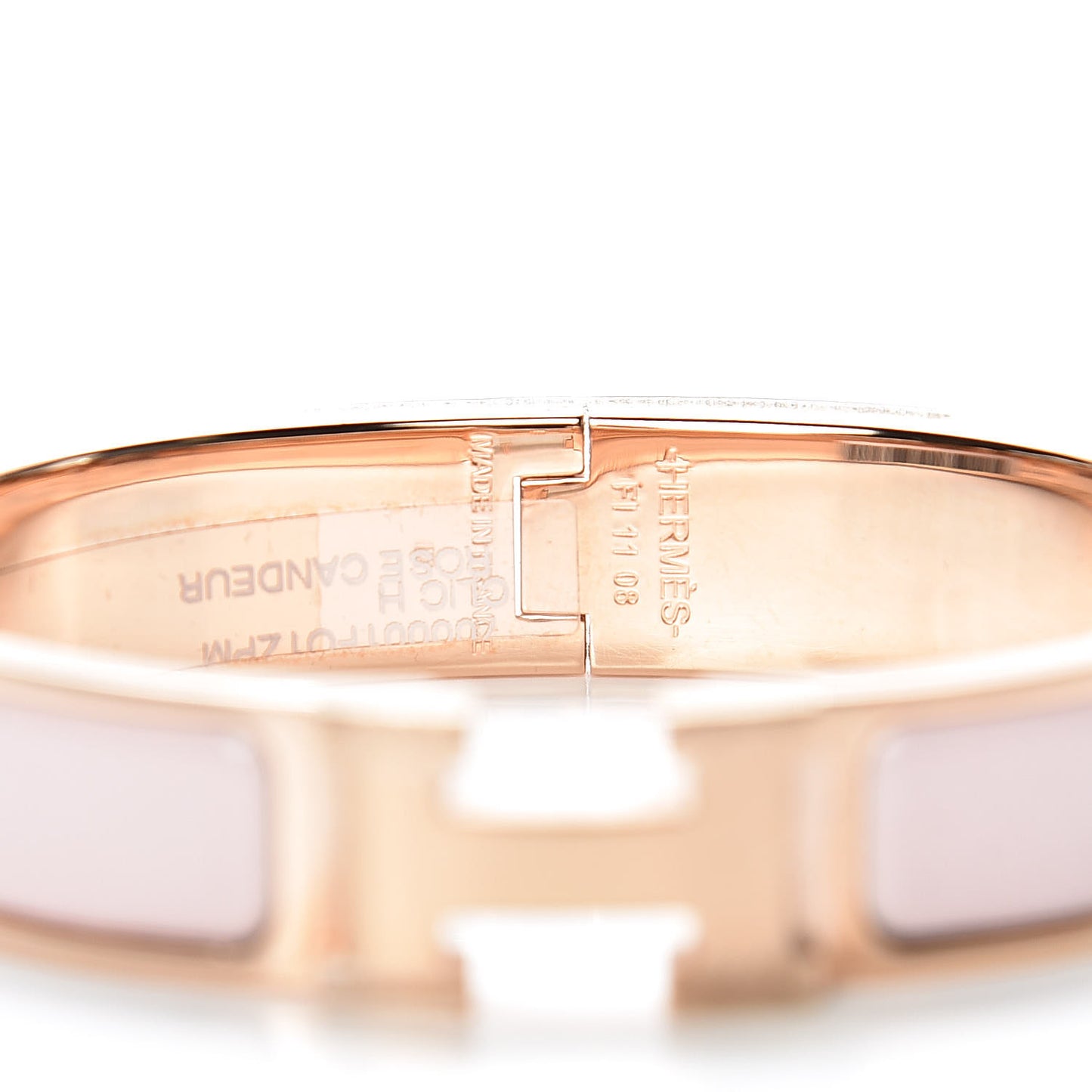 Enamel Narrow Clic Clac H Bracelet PM Rose Candeur