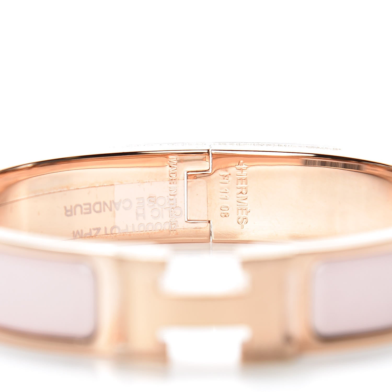 Hermes Enamel Narrow Clic Clac H Bracelet PM Rose Candeur 4 of 5