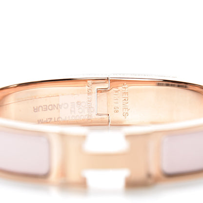 Hermes Enamel Narrow Clic Clac H Bracelet PM Rose Candeur 4 of 5