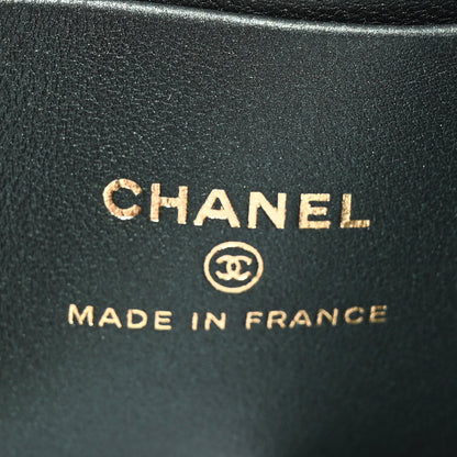 Chanel Iridescent Lambskin Quilted Small Top Handle Vanity Case With Chain Green 6 of 11