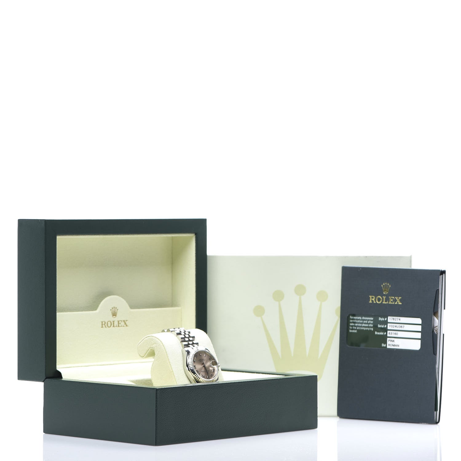 Rolex Stainless Steel 18K White Gold 31mm Oyster Perpetual Datejust Watch Pink Roman 178274 6 of 6
