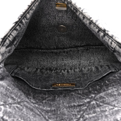 Chanel Washed Denim Quilted Medium Chanel 19 Flap Black White 5 of 11