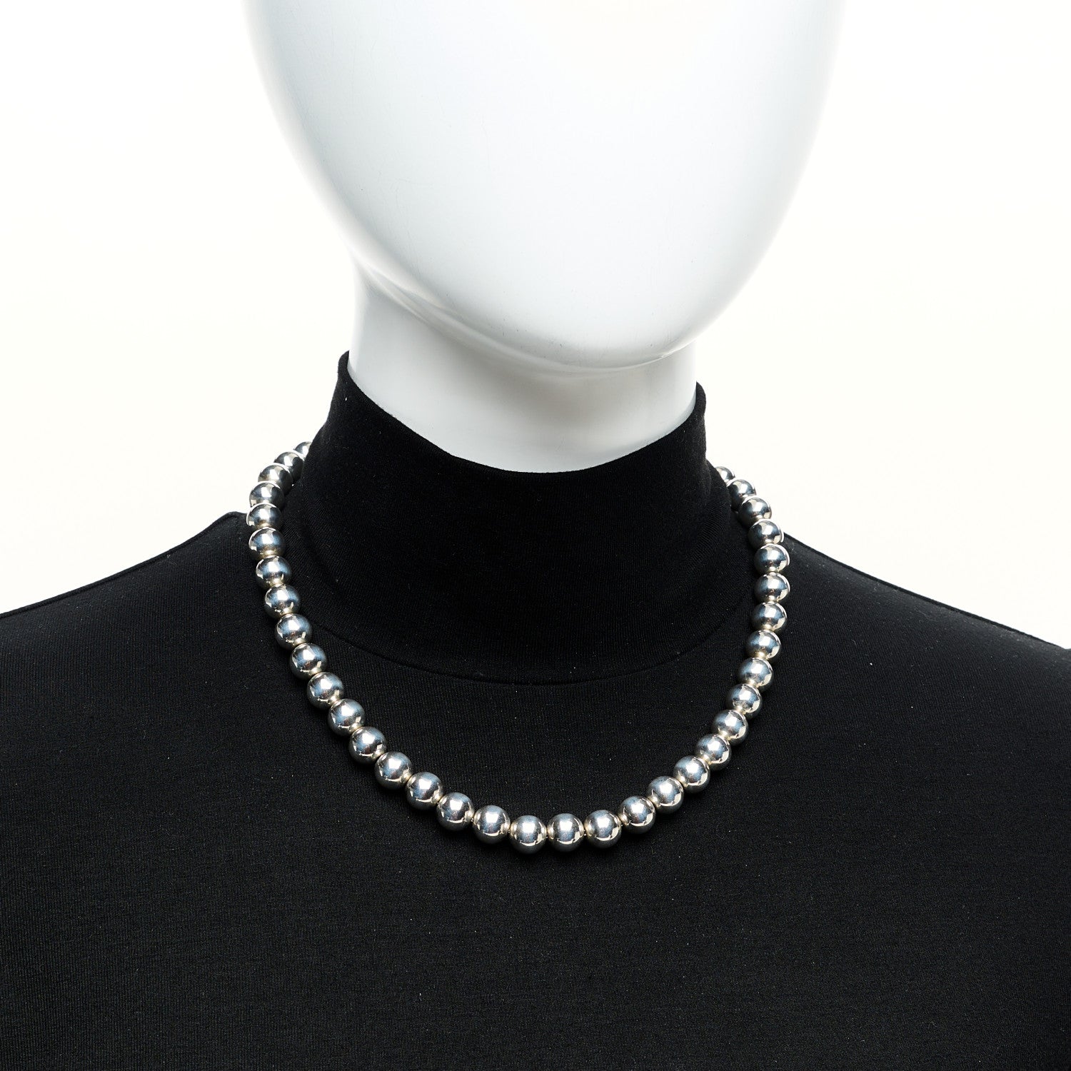 Tiffany Sterling Silver 10mm Hardwear Ball Necklace 2 of 6