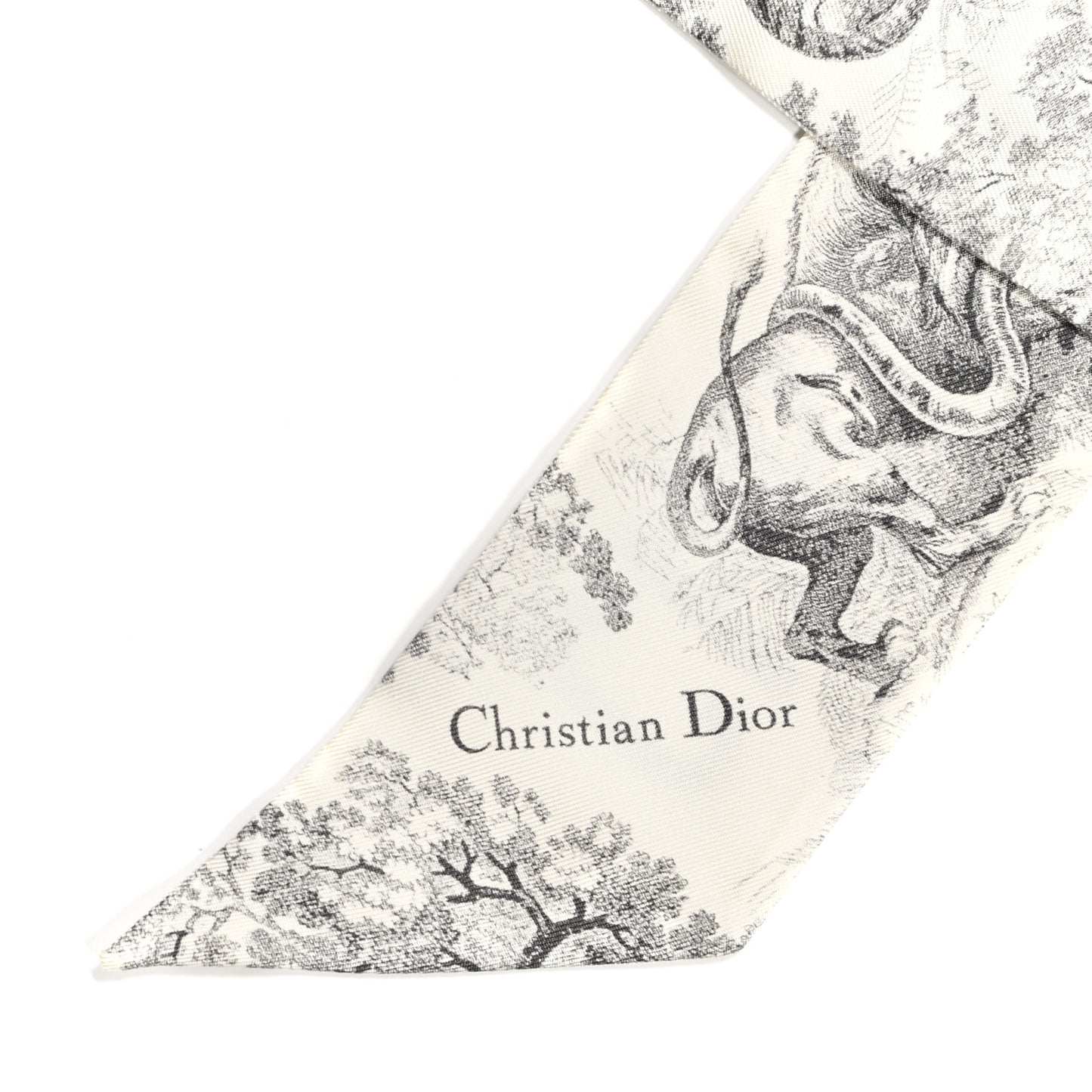 Silk Toile De Jouy Mitzah Scarf White