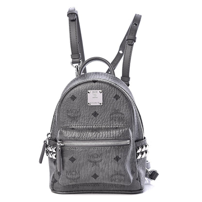 MCM Visetos Studded X-Mini Bebe Boo Backpack Grey 1 of 9
