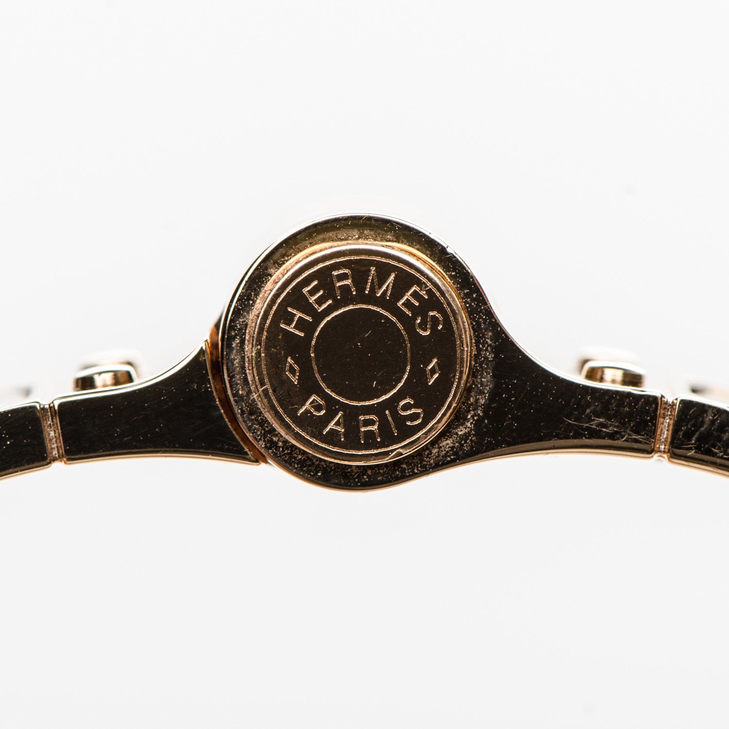 Hermes Enamel Narrow Charniere Hinged Bracelet S Pannacotta 5 of 6
