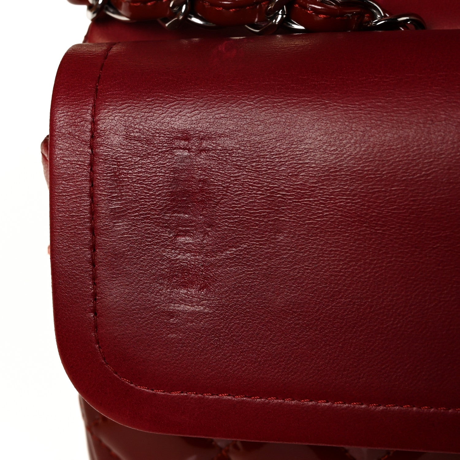 Chanel Patent Calfskin Quilted Medium Double Flap Dark Red 12 of 14