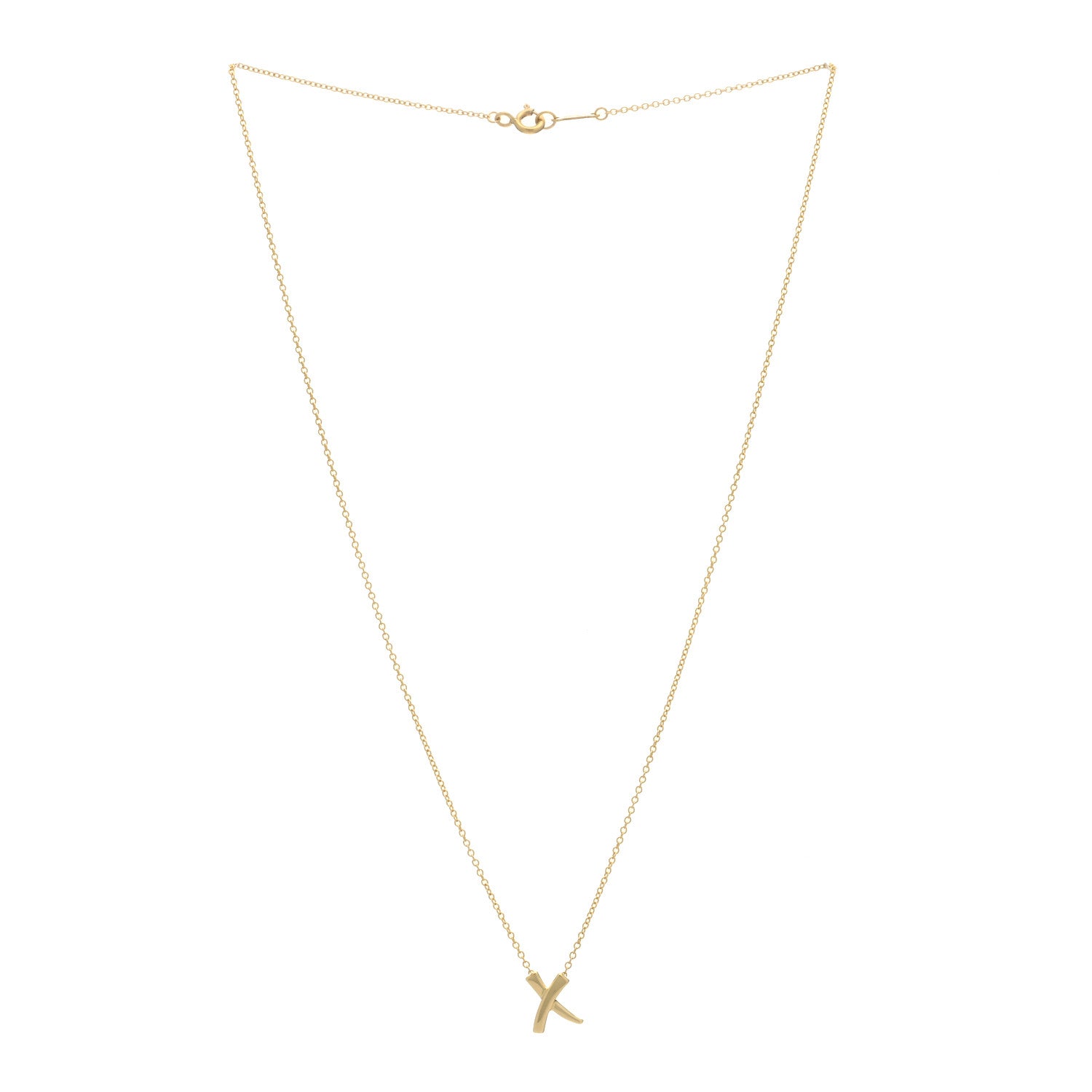 Tiffany 18K Yellow Gold Paloma Picasso Graffiti X Pendant Necklace 2 of 3
