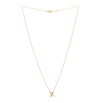 Tiffany 18K Yellow Gold Paloma Picasso Graffiti X Pendant Necklace 2 of 3