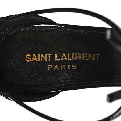 Saint Laurent Patent Cassandra 100 Sandals 38 Black 7 of 9