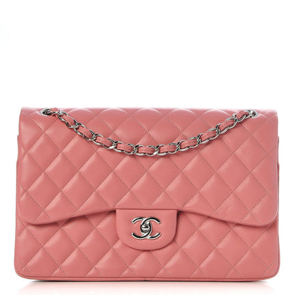 Chanel Lambskin Quilted Jumbo Double Flap Pink 1 of 8