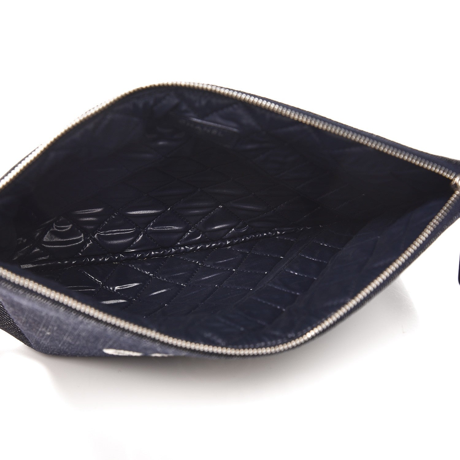 Chanel Denim Large Deauville Pouch Dark Blue 5 of 7