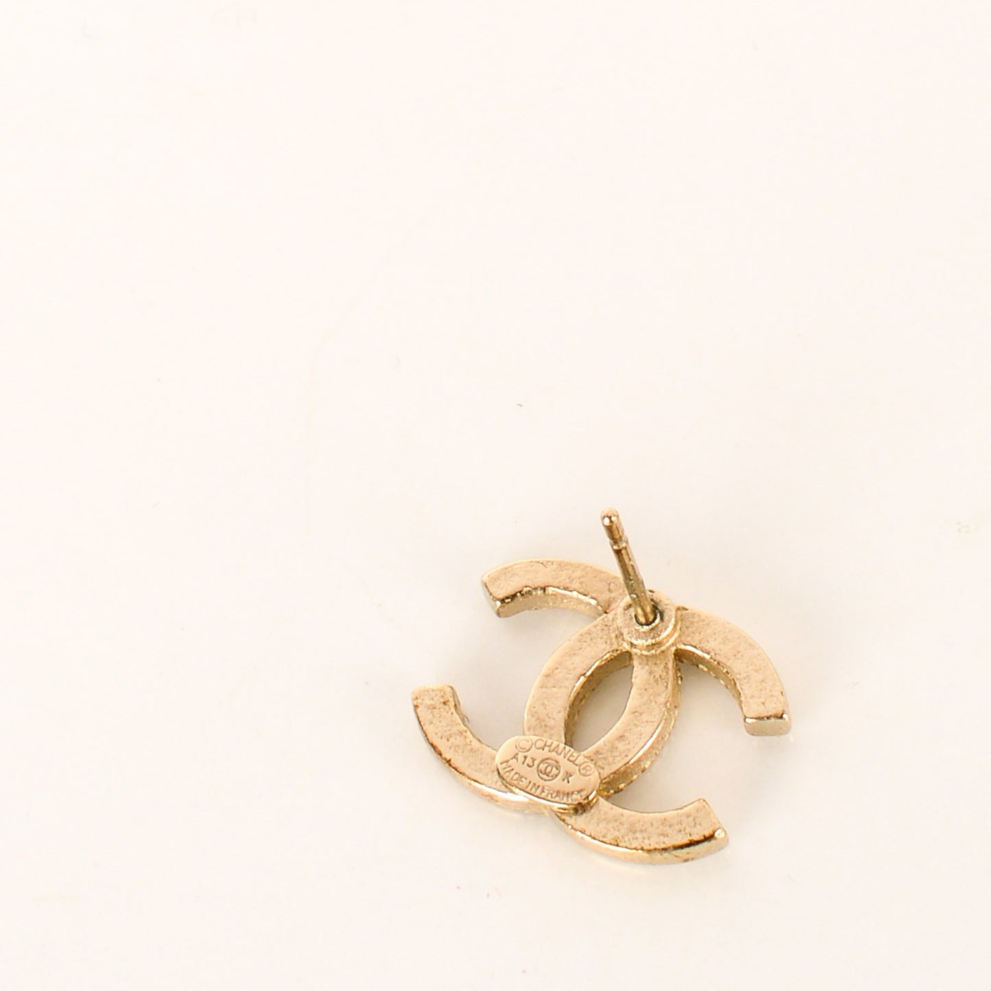 Crystal CC Earrings Light Gold