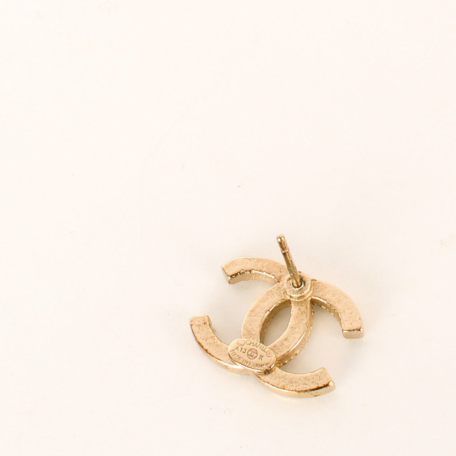 Chanel Crystal CC Earrings Light Gold 5 of 5