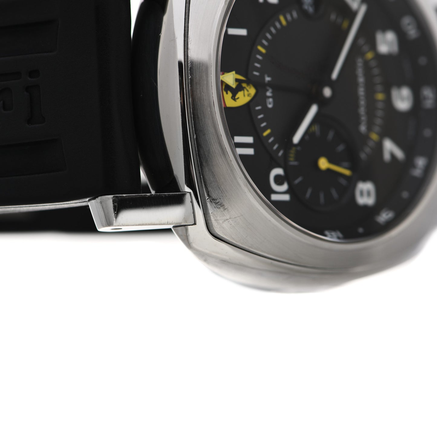 Stainless Steel Rubber 45mm Ferrari GMT Automatic Watch Black FER00009